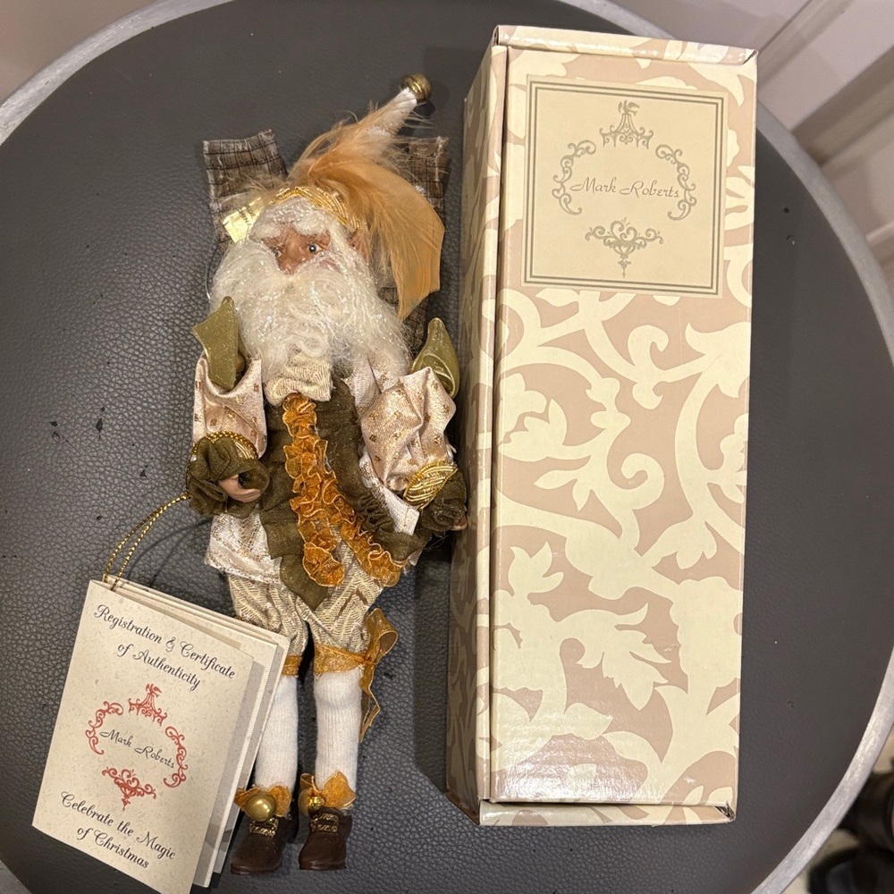 Rare Mark Roberts Christmas Father Time Fairy Ornament 10,5”, Certificate & Box